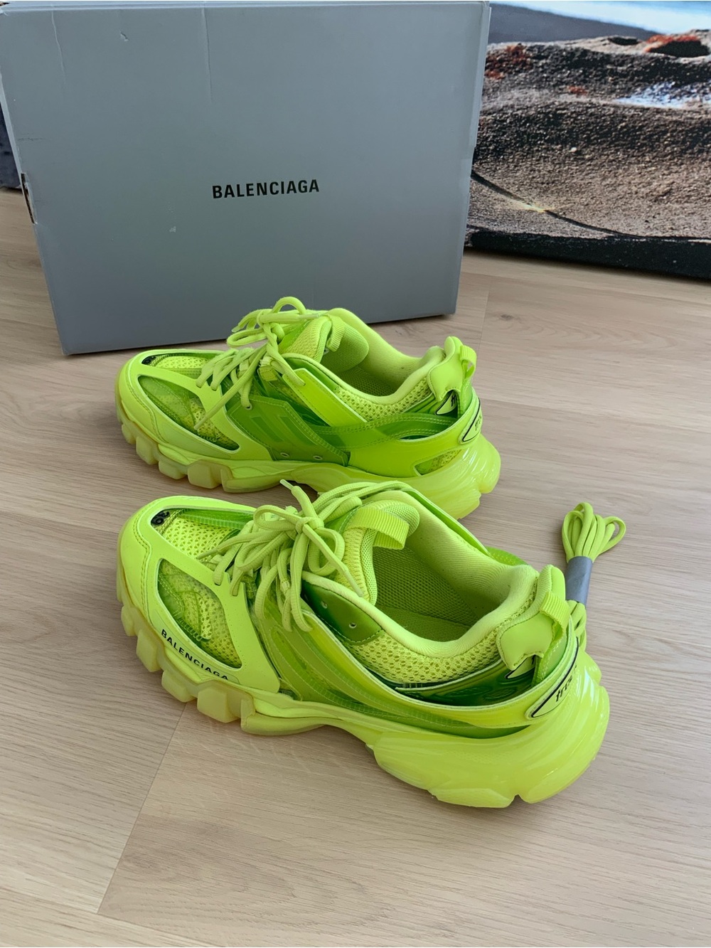 Balenciaga Neon Yellow Triple-Sole Trainer Sneakers - Picture 3 of 10